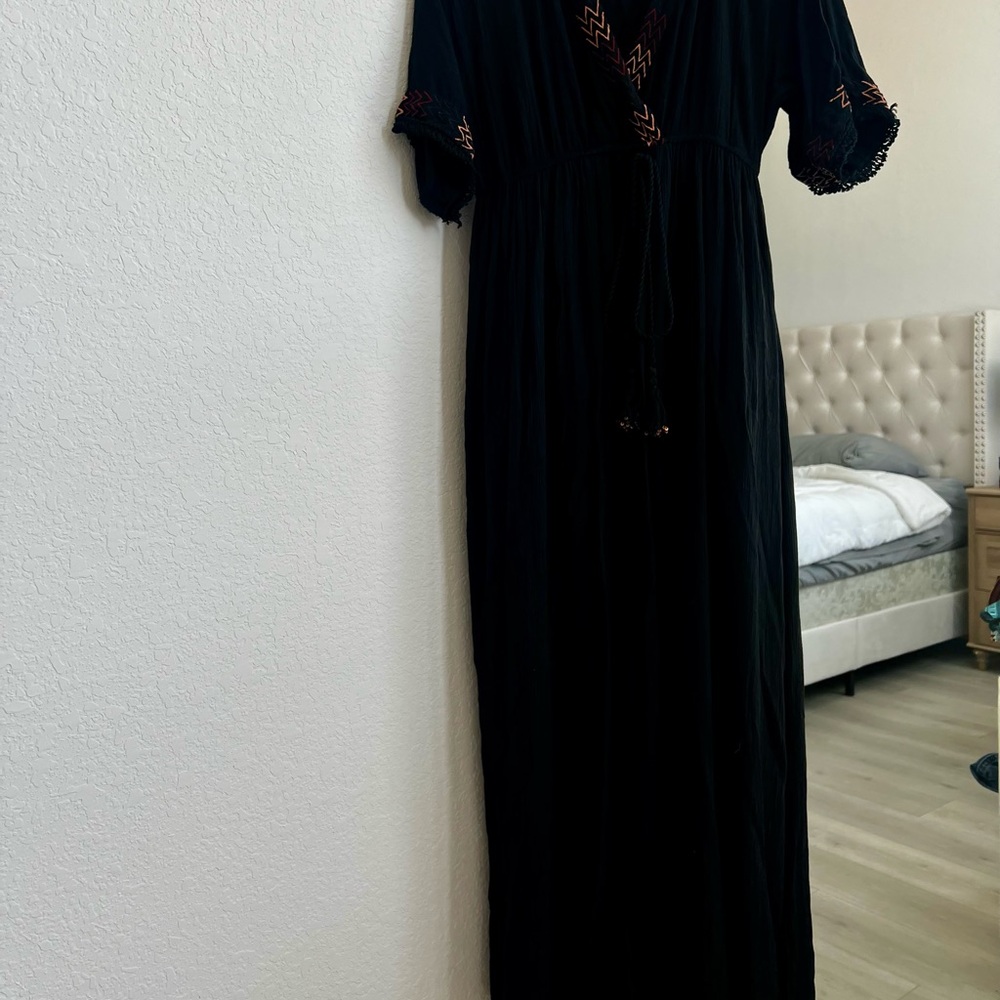 EARTHBOUND Black and Orange Maxi Dress